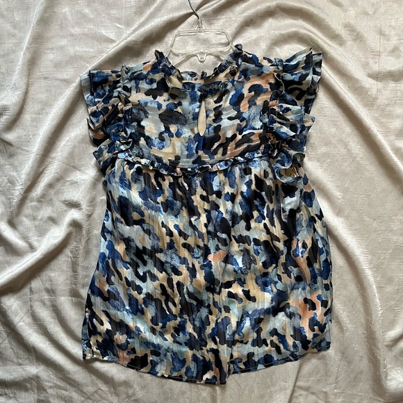TCEC Blue and Tan Camouflage Blouse - Picture 4 of 6